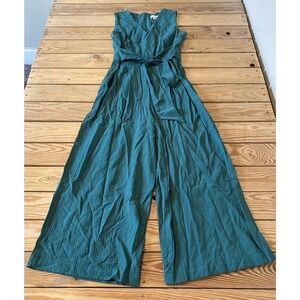 Calvin Klein Sleeveless Tie Front Jumpsuit Size 2 Women’s Green